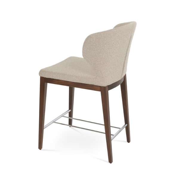 Soho Concept Amed Barstools & Counterstools - Stylish Solid Wood With Elegant Fabrics & 10-year Guarantee Choice Walnut,Beige  Soho-concept-dining-chair-10198