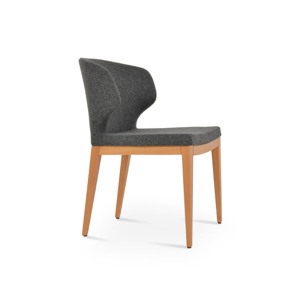 Soho Concept Amed Wood Dining Chair - Premium Camira Blazer Wool, 10-year Guarantee, Durable & Stylish Design Natural,Dark Grey  Soho-concept-dining-chair-00083