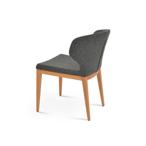 Soho Concept Amed Wood Dining Chair - Premium Camira Blazer Wool, 10-year Guarantee, Durable & Stylish Design Natural,Dark Grey  Soho-concept-dining-chair-00083