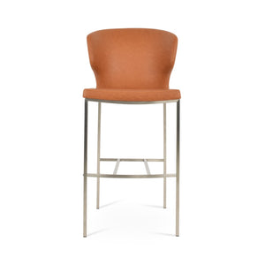 Soho Concept Amed Modern Metal Barstools & Counterstools - Soft Leatherette, Adjustable Heights, 2-year Warranty Caramel  Soho-concept-dining-chair-10190