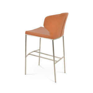 Soho Concept Amed Modern Metal Barstools & Counterstools - Soft Leatherette, Adjustable Heights, 2-year Warranty Caramel  Soho-concept-dining-chair-07376