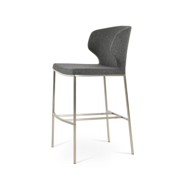 Soho Concept Brushed Stainless Steel Barstools With Camira Blazer Wool Fabric – Durable Comfort & Style Guaranteed Dark Grey  Soho-concept-dining-chair-10189