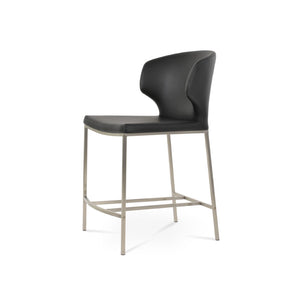 Soho Concept Amed Modern Metal Barstools & Counterstools - Soft Leatherette, Adjustable Heights, 2-year Warranty Black  Soho-concept-dining-chair-10192