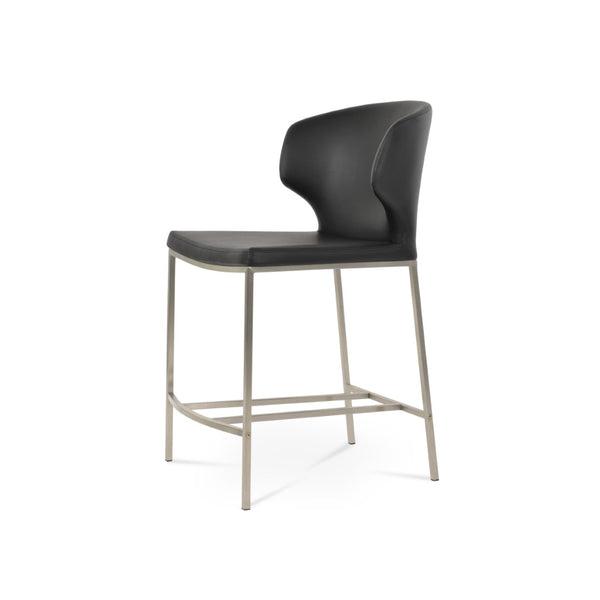 Soho Concept Amed Modern Metal Barstools & Counterstools - Soft Leatherette, Adjustable Heights, 2-year Warranty Black  Soho-concept-dining-chair-10192