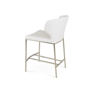 Soho Concept Amed Modern Metal Barstools & Counterstools - Soft Leatherette, Adjustable Heights, 2-year Warranty White  Soho-concept-dining-chair-10194