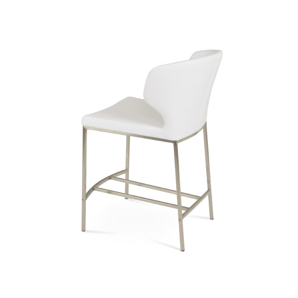 Soho Concept Amed Modern Metal Barstools & Counterstools - Soft Leatherette, Adjustable Heights, 2-year Warranty White  Soho-concept-dining-chair-10194