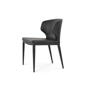 Soho Concept Amed Mw Dining Chair - Stylish Leatherette, Durable Metal Base, 2-year Guarantee, Soft Black Finish Black  Soho-concept-dining-chair-00057
