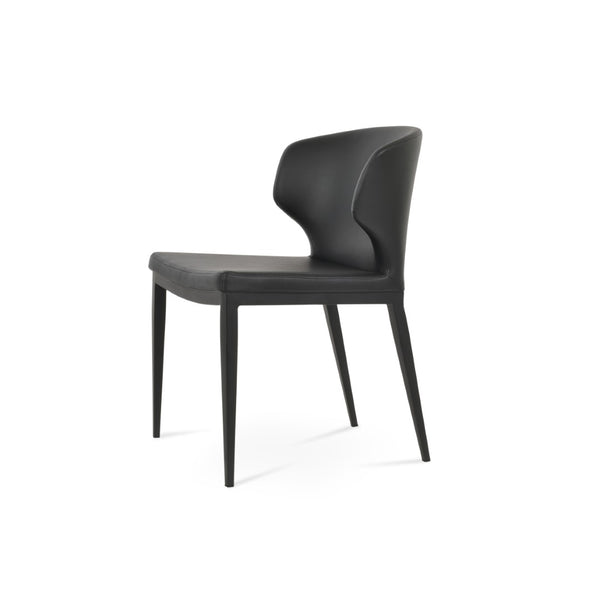 Soho Concept Amed Mw Dining Chair - Stylish Leatherette, Durable Metal Base, 2-year Guarantee, Soft Black Finish Black  Soho-concept-dining-chair-00057