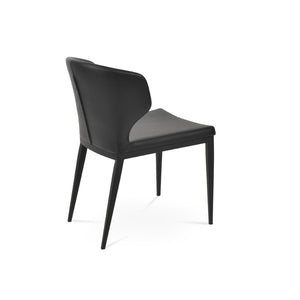 Soho Concept Amed Mw Dining Chair - Stylish Leatherette, Durable Metal Base, 2-year Guarantee, Soft Black Finish Black  Soho-concept-dining-chair-00058