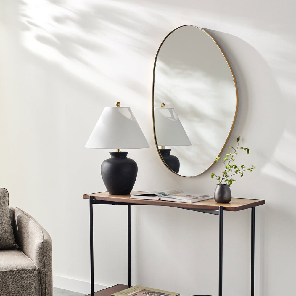 Aamnah AMH-001 40"H x 30"W x 1"D Accent Mirror AMH001-4030  Frame: Gold Surya