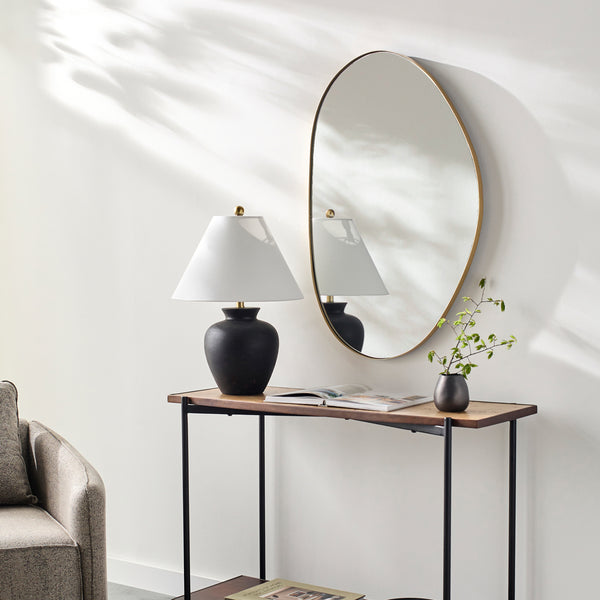 Aamnah AMH-001 40"H x 30"W x 1"D Accent Mirror AMH001-4030  Frame: Gold Surya