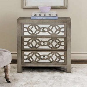 Safavieh Tasha 3 Drawer Chest - Elegant Grey Storage Solution With Mirrored Fronts For Modern Spaces! AMH1505A
