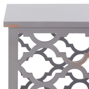 Safavieh Lonny End Table - Moroccan-Inspired Architectural Design With Quatrefoil Pattern For Elegant Spaces Grey AMH1507C