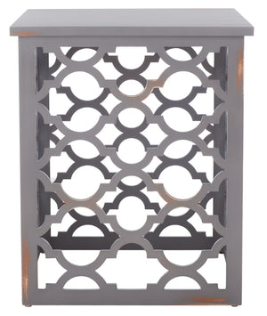 Safavieh Lonny End Table - Moroccan-Inspired Architectural Design With Quatrefoil Pattern For Elegant Spaces Grey AMH1507C