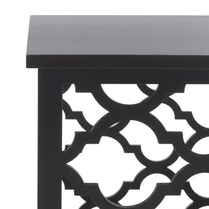 Safavieh Lonny End Table - Moroccan-Inspired Architectural Design With Quatrefoil Pattern For Elegant Spaces Black AMH1507D