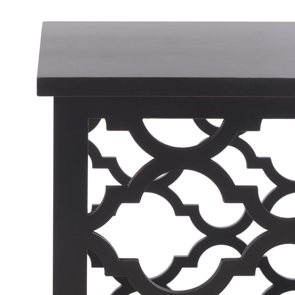 Safavieh Lonny End Table - Moroccan-Inspired Architectural Design With Quatrefoil Pattern For Elegant Spaces Black AMH1507D