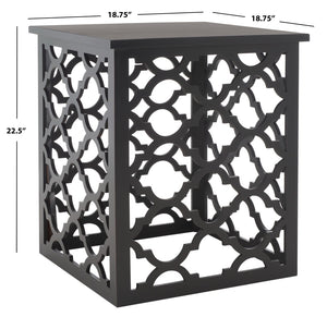 Safavieh Lonny End Table - Moroccan-Inspired Architectural Design With Quatrefoil Pattern For Elegant Spaces Black AMH1507D