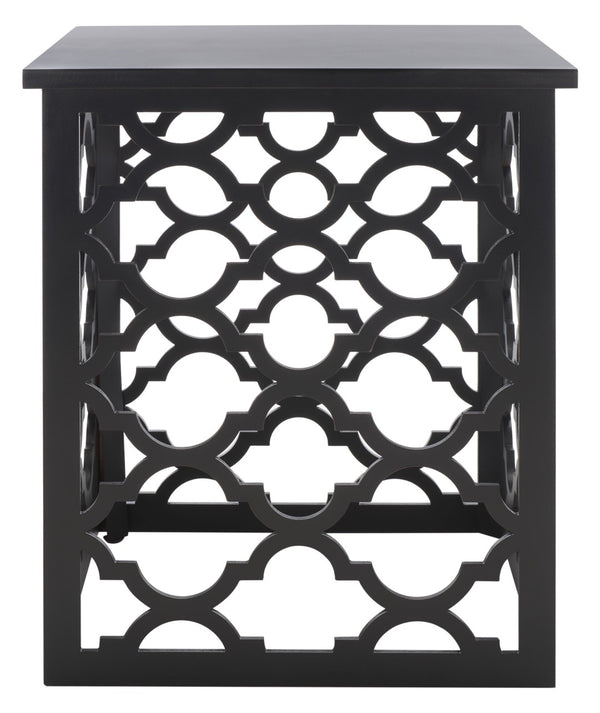 Safavieh Lonny End Table - Moroccan-Inspired Architectural Design With Quatrefoil Pattern For Elegant Spaces Black AMH1507D