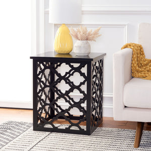 Safavieh Lonny End Table - Moroccan-Inspired Architectural Design With Quatrefoil Pattern For Elegant Spaces Black AMH1507D