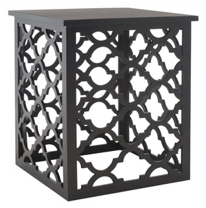 Safavieh Lonny End Table - Moroccan-Inspired Architectural Design With Quatrefoil Pattern For Elegant Spaces Black AMH1507D