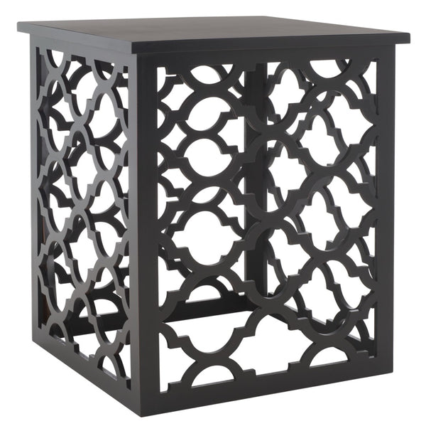 Safavieh Lonny End Table - Moroccan-Inspired Architectural Design With Quatrefoil Pattern For Elegant Spaces Black AMH1507D