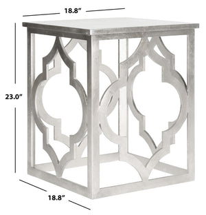 Safavieh Milo Contemporary Silver Leaf End Table – Quatrefoil-Inspired Design For Modern Living Spaces AMH1508A