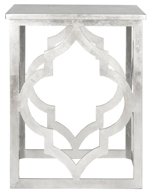 Safavieh Milo Contemporary Silver Leaf End Table – Quatrefoil-Inspired Design For Modern Living Spaces AMH1508A