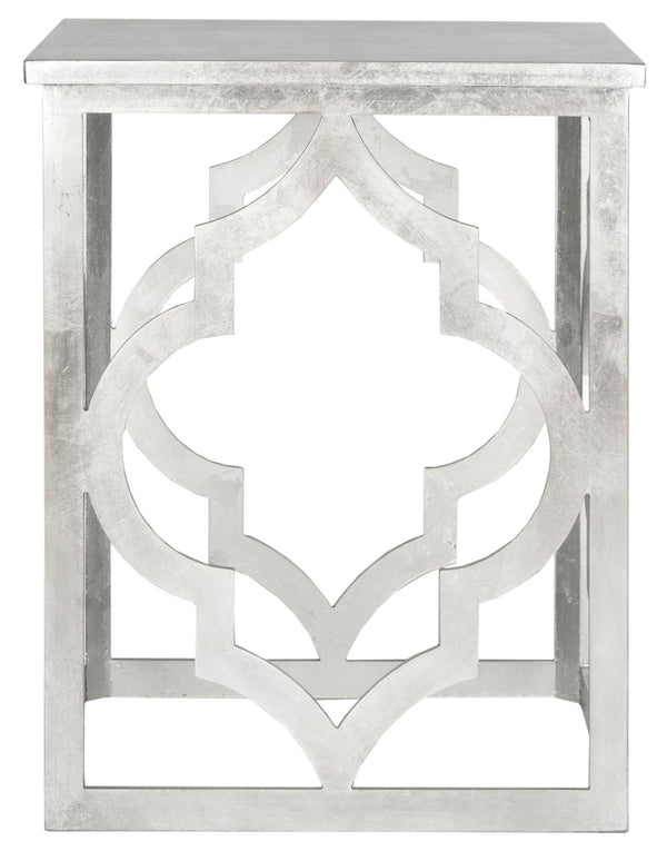 Safavieh Milo Contemporary Silver Leaf End Table – Quatrefoil-Inspired Design For Modern Living Spaces AMH1508A