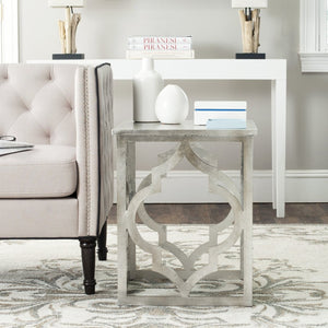 Safavieh Milo Contemporary Silver Leaf End Table – Quatrefoil-Inspired Design For Modern Living Spaces AMH1508A