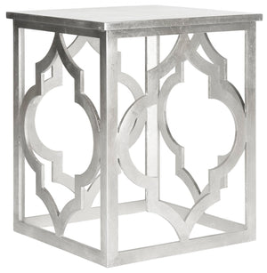 Safavieh Milo Contemporary Silver Leaf End Table – Quatrefoil-Inspired Design For Modern Living Spaces AMH1508A