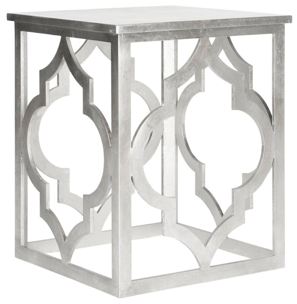 Safavieh Milo Contemporary Silver Leaf End Table – Quatrefoil-Inspired Design For Modern Living Spaces AMH1508A