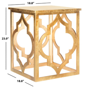 Safavieh Milo Trellis End Table - Elegant Quatrefoil Accent Table With Open-Frame Design For Modern Spaces Gold AMH1508B
