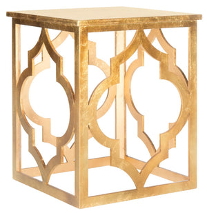 Safavieh Milo Trellis End Table - Elegant Quatrefoil Accent Table With Open-Frame Design For Modern Spaces Gold AMH1508B