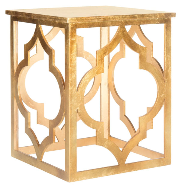Safavieh Milo Trellis End Table - Elegant Quatrefoil Accent Table With Open-Frame Design For Modern Spaces Gold AMH1508B