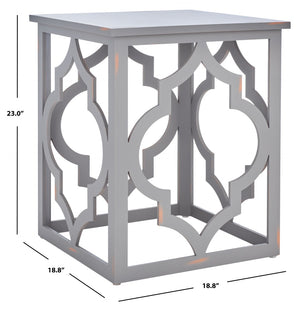 Safavieh Milo Trellis End Table - Elegant Quatrefoil Accent Table With Open-Frame Design For Modern Spaces Taupe AMH1508D