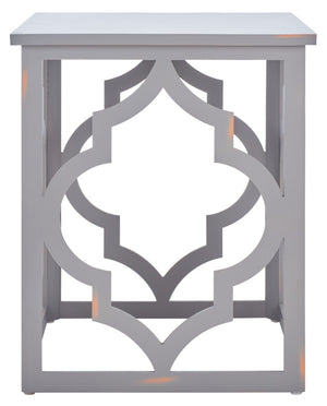 Safavieh Milo Trellis End Table - Elegant Quatrefoil Accent Table With Open-Frame Design For Modern Spaces Taupe AMH1508D