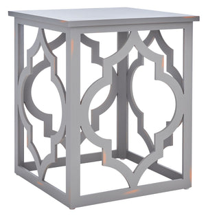 Safavieh Milo Trellis End Table - Elegant Quatrefoil Accent Table With Open-Frame Design For Modern Spaces Taupe AMH1508D