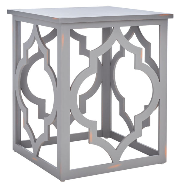 Safavieh Milo Trellis End Table - Elegant Quatrefoil Accent Table With Open-Frame Design For Modern Spaces Taupe AMH1508D