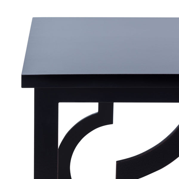 Safavieh Milo Trellis End Table - Elegant Quatrefoil Accent Table With Open-Frame Design For Modern Spaces Black AMH1508E