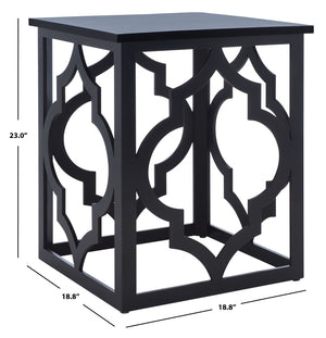 Safavieh Milo Trellis End Table - Elegant Quatrefoil Accent Table With Open-Frame Design For Modern Spaces Black AMH1508E