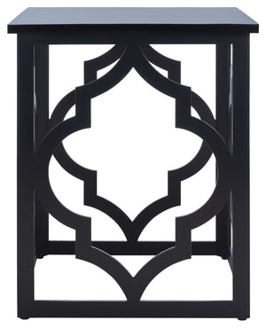 Safavieh Milo Trellis End Table - Elegant Quatrefoil Accent Table With Open-Frame Design For Modern Spaces Black AMH1508E