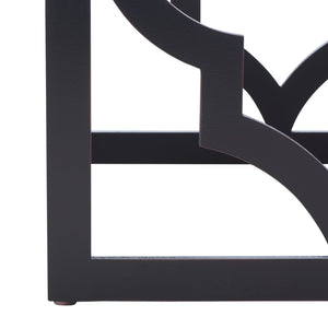 Safavieh Milo Trellis End Table - Elegant Quatrefoil Accent Table With Open-Frame Design For Modern Spaces Black AMH1508E