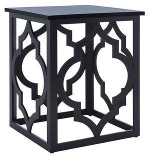 Safavieh Milo Trellis End Table - Elegant Quatrefoil Accent Table With Open-Frame Design For Modern Spaces Black AMH1508E