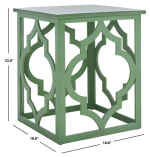 Safavieh Milo Trellis End Table - Elegant Quatrefoil Accent Table With Open-Frame Design For Modern Spaces Green AMH1508F