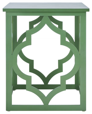 Safavieh Milo Trellis End Table - Elegant Quatrefoil Accent Table With Open-Frame Design For Modern Spaces Green AMH1508F