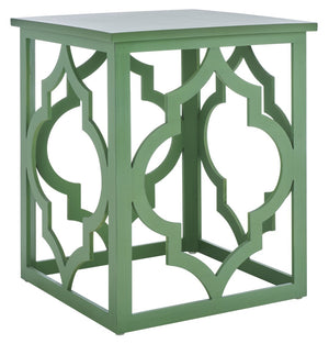 Safavieh Milo Trellis End Table - Elegant Quatrefoil Accent Table With Open-Frame Design For Modern Spaces Green AMH1508F
