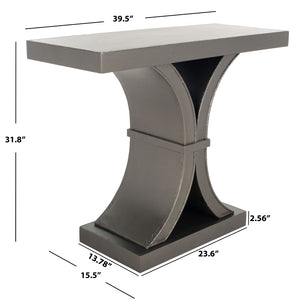 Safavieh Dryden Console Table - Versatile Architectural Design For Entryways, Living Rooms, And Sofas Distressed Black AMH1509A