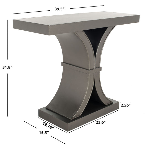 Safavieh Dryden Console Table - Versatile Architectural Design For Entryways, Living Rooms, And Sofas Distressed Black AMH1509A