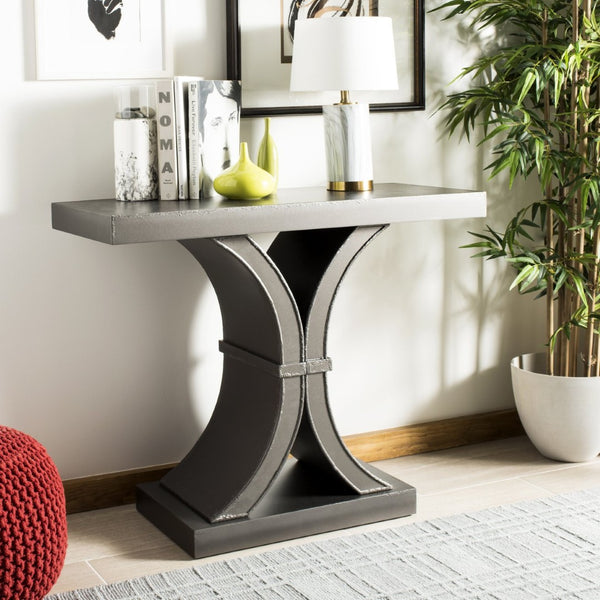 Safavieh Dryden Console Table - Versatile Architectural Design For Entryways, Living Rooms, And Sofas Distressed Black AMH1509A