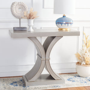 Safavieh Dryden Console Table - Versatile Architectural Design For Entryways, Living Rooms, And Sofas Grey AMH1509B
